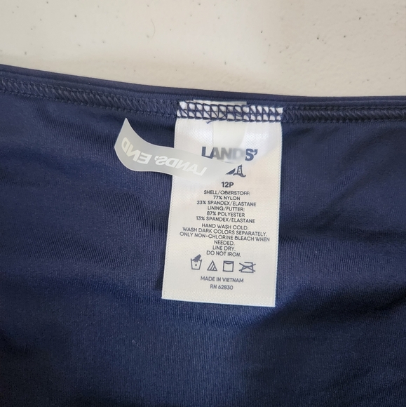 Lands End Navy Blue Swim Brief Skirt Bottoms Womens Size 12 Petite Large New NWT - Picture 4 of 8
